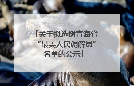 关于拟选树青海省“最美人民调解员” 名单的公示