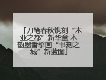 刀笔春秋镌刻“木业之都”新华章 木韵墨香擘画“书刻之城”新蓝图