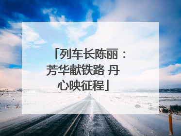 列车长陈丽：芳华献铁路 丹心映征程