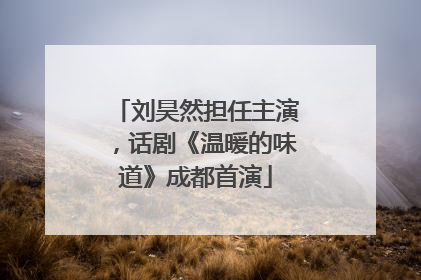 刘昊然担任主演，话剧《温暖的味道》成都首演