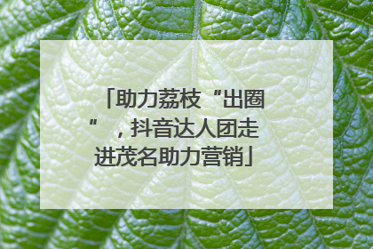 助力荔枝“出圈”，抖音达人团走进茂名助力营销