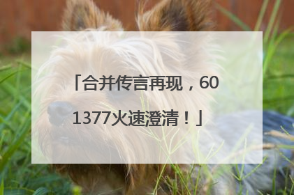 合并传言再现，601377火速澄清！