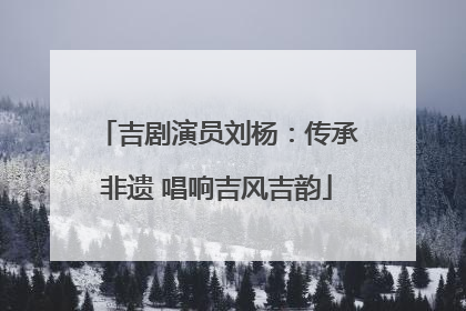 吉剧演员刘杨：传承非遗 唱响吉风吉韵
