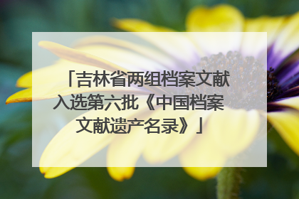 吉林省两组档案文献入选第六批《中国档案文献遗产名录》