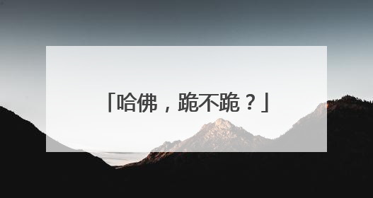 哈佛,跪不跪?
