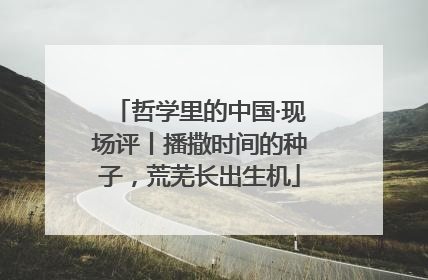 哲学里的中国·现场评丨播撒时间的种子，荒芜长出生机