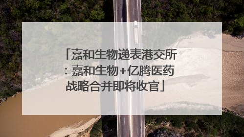 嘉和生物递表港交所：嘉和生物+亿腾医药战略合并即将收官