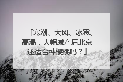 寒潮、大风、冰雹、高温，大幅减产后北京还适合种樱桃吗？