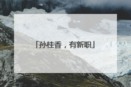 孙桂香，有新职