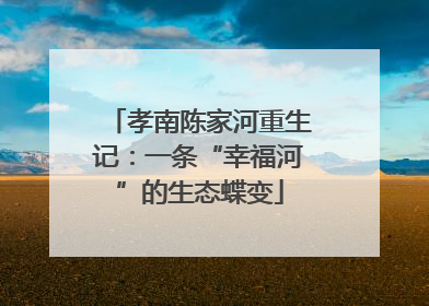 孝南陈家河重生记：一条“幸福河”的生态蝶变