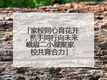 家校同心育花开，携手同行向未来 峨眉二小凝聚家校共育合力