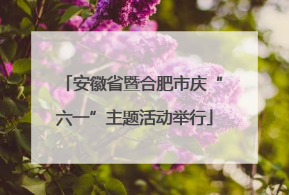 安徽省暨合肥市庆“六一”主题活动举行