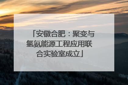 安徽合肥：聚变与氢氨能源工程应用联合实验室成立