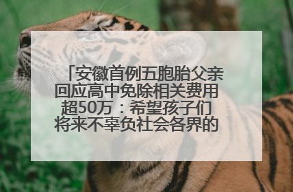 安徽首例五胞胎父亲回应高中免除相关费用超50万：希望孩子们将来不辜负社会各界的帮助与支持