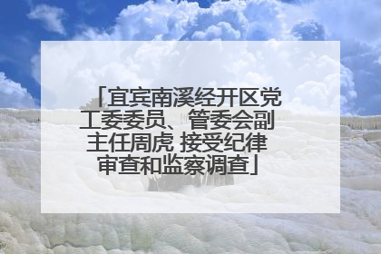 宜宾南溪经开区党工委委员、管委会副主任周虎 接受纪律审查和监察调查