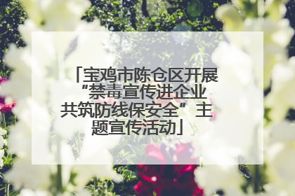 宝鸡市陈仓区开展“禁毒宣传进企业 共筑防线保安全”主题宣传活动