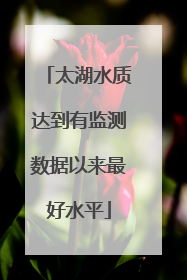 太湖水质达到有监测数据以来最好水平