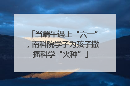 当端午遇上“六一”，南科院学子为孩子撒播科学“火种”