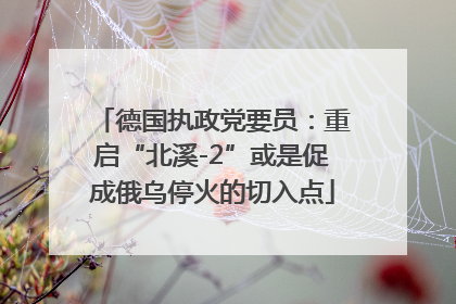 德国执政党要员：重启“北溪-2”或是促成俄乌停火的切入点