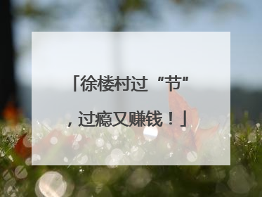 徐楼村过“节”，过瘾又赚钱！