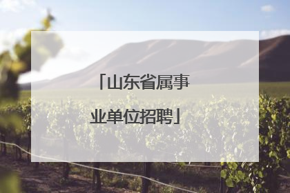 山东省属事业单位招聘