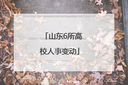 山东6所高校人事变动