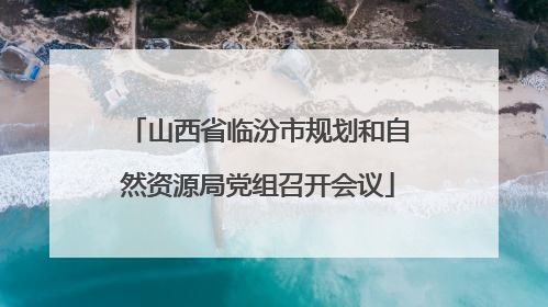 山西省临汾市规划和自然资源局党组召开会议