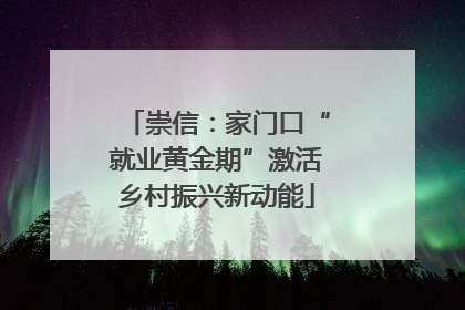 崇信：家门口“就业黄金期”激活乡村振兴新动能