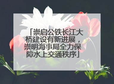 崇启公铁长江大桥建设有新进展，崇明海事局全力保障水上交通秩序