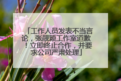 工作人员发表不当言论，张靓颖工作室道歉！立即终止合作，并要求公司严肃处理