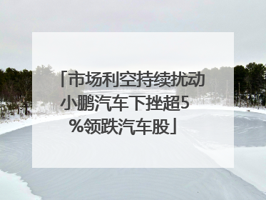 市场利空持续扰动 小鹏汽车下挫超5%领跌汽车股