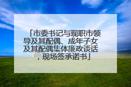 市委书记与现职市领导及其配偶、成年子女及其配偶集体廉政谈话，现场签承诺书