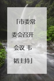市委常委会召开会议 韦韬主持