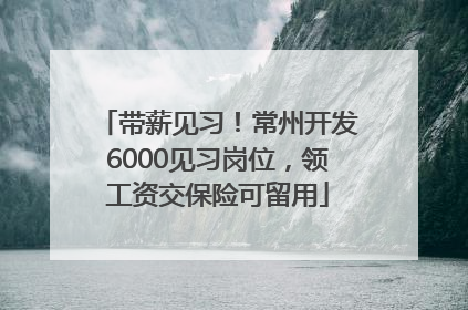带薪见习！常州开发6000见习岗位，领工资交保险可留用