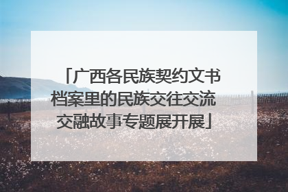 广西各民族契约文书档案里的民族交往交流交融故事专题展开展