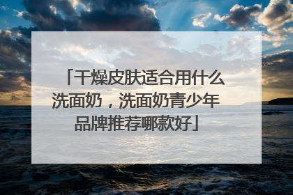 干燥皮肤适合用什么洗面奶，洗面奶青少年品牌推荐哪款好