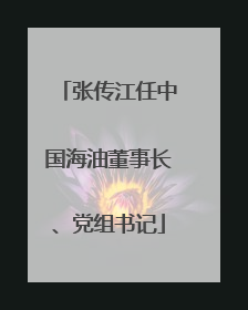 张传江任中国海油董事长、党组书记
