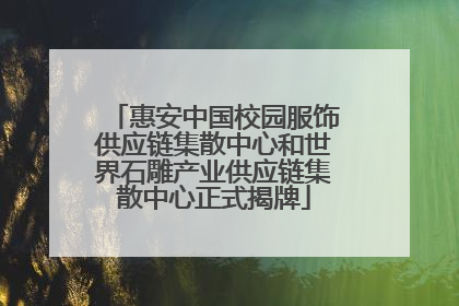 惠安中国校园服饰供应链集散中心和世界石雕产业供应链集散中心正式揭牌