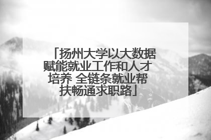 扬州大学以大数据赋能就业工作和人才培养 全链条就业帮扶畅通求职路