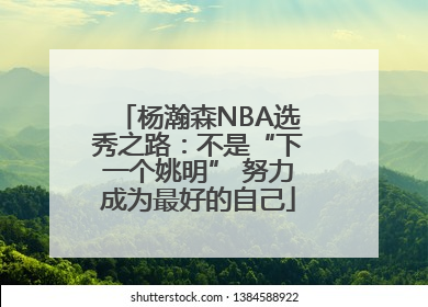 杨瀚森NBA选秀之路：不是“下一个姚明” 努力成为最好的自己