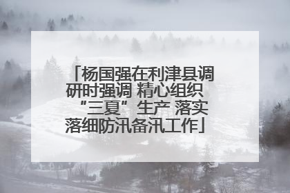 杨国强在利津县调研时强调 精心组织“三夏”生产 落实落细防汛备汛工作