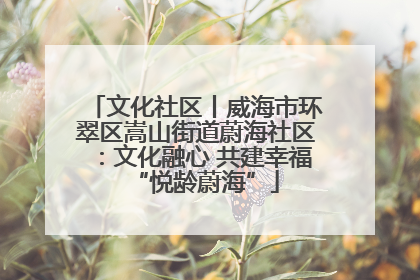 文化社区丨威海市环翠区嵩山街道蔚海社区：文化融心 共建幸福“悦龄蔚海”