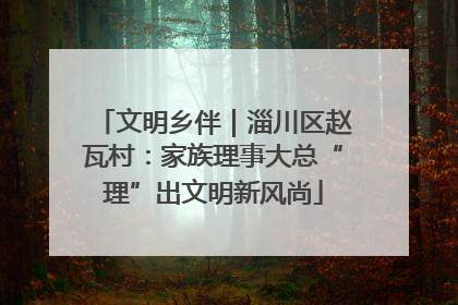 文明乡伴｜淄川区赵瓦村：家族理事大总“理”出文明新风尚
