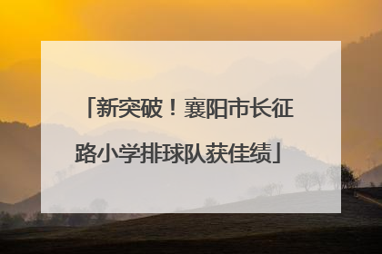 新突破！襄阳市长征路小学排球队获佳绩
