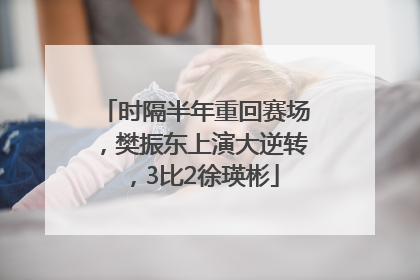 时隔半年重回赛场，樊振东上演大逆转，3比2徐瑛彬
