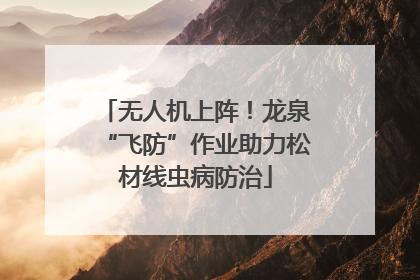 无人机上阵！龙泉“飞防”作业助力松材线虫病防治