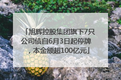 旭辉控股集团旗下7只公司债自6月3日起停牌，本金额超100亿元