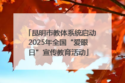 昆明市教体系统启动2025年全国“爱眼日”宣传教育活动