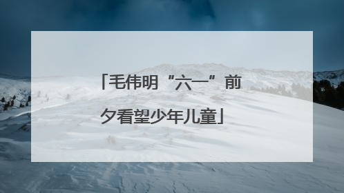 毛伟明“六一”前夕看望少年儿童