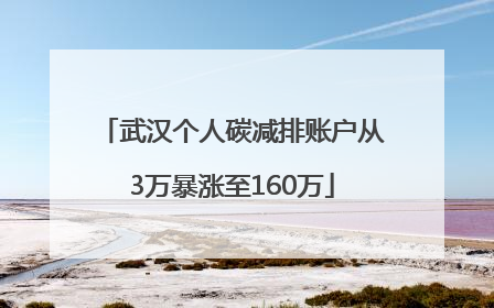 武汉个人碳减排账户从3万暴涨至160万